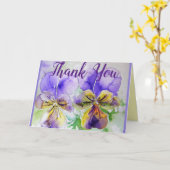 Paarse Viooltje Dank Je Watercolor Kaart (Gele Bloem)