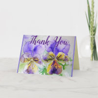 Paarse Viooltje Dank Je Watercolor Kaart