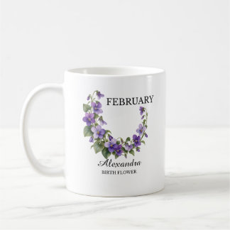 Paarse Viooltje Geboortebloem Koffiemok