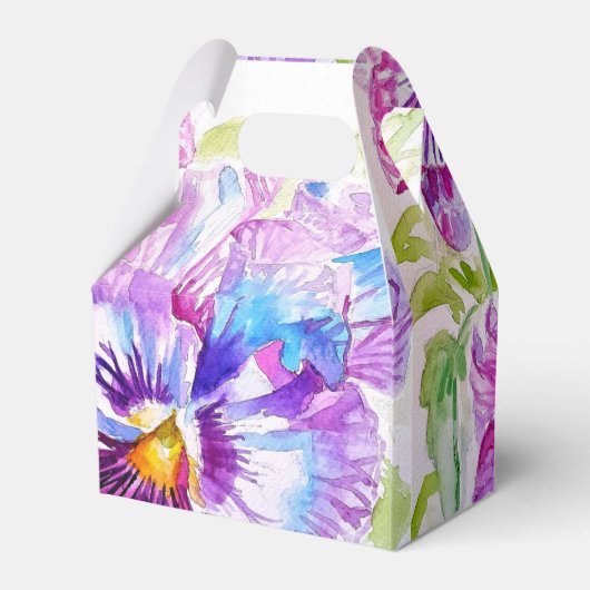 Paarse Viooltje Trouwcake Favor Doos Bloem Bedankdoosjes (Achterkant)