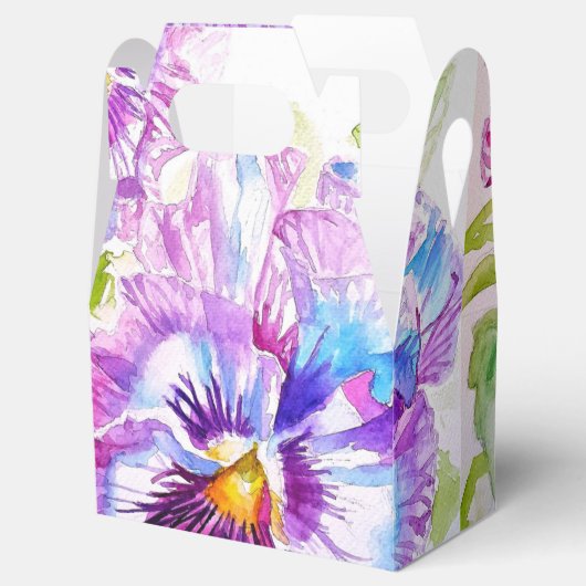 Paarse Viooltje Trouwcake Favor Doos Bloem Bedankdoosjes (Geopend)