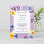 Paarse Viooltje Watercolor Boho Bruiloftsfeest Kaart (Staand voorkant)