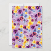 Paarse Viooltje Watercolor Boho Bruiloftsfeest Kaart (Achterkant)