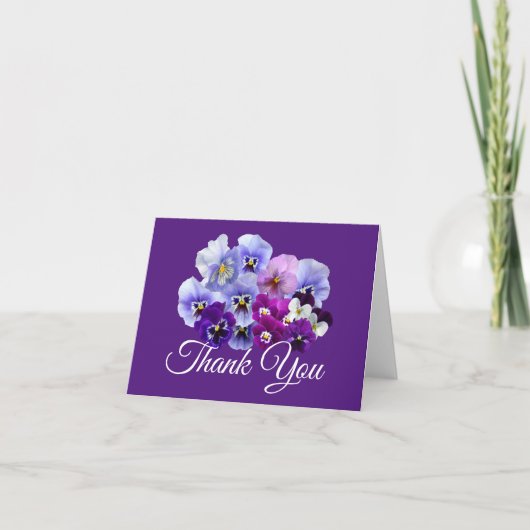 Paarse Viooltjes Bedankkaartjes Kaarten Binnenkant (Voorkant)