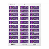 Paarse Viooltjes Bloem Bloem Retour Adres Labels (Full Sheet)