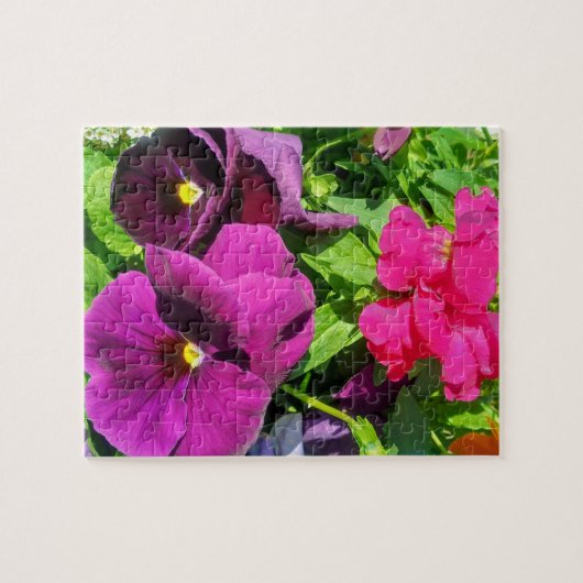 Paarse Viooltjes Bloem Foto Legpuzzel (Horizontaal)