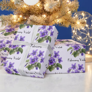 Paarse Viooltjes Bloemen Cadeaupapier