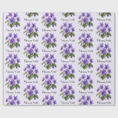 Paarse Viooltjes Bloemen Cadeaupapier (Vlak)