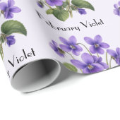 Paarse Viooltjes Bloemen Cadeaupapier (Rol Hoek)