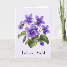 Paarse Viooltjes Bloemen Groet Kaart