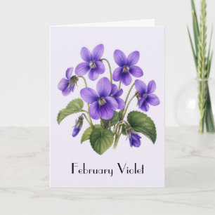 Paarse Viooltjes Bloemen Groet Kaart