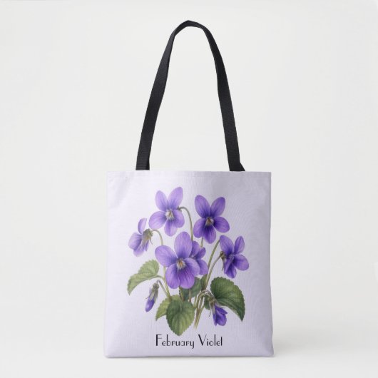 Paarse Viooltjes Bloemen Tote Bag (Voorkant)