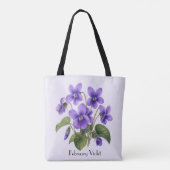 Paarse Viooltjes Bloemen Tote Bag (Achterkant)