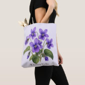 Paarse Viooltjes Bloemen Tote Bag (Dichtbij)
