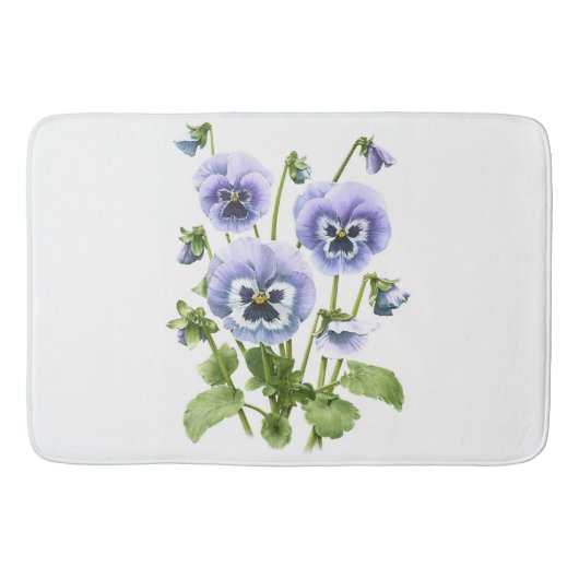 Paarse Viooltjes Bloemendesign Badmat (Voorkant)