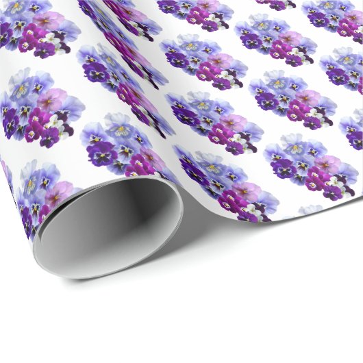 Paarse Viooltjes Bloemige Cadeaupapier (Rol Hoek)