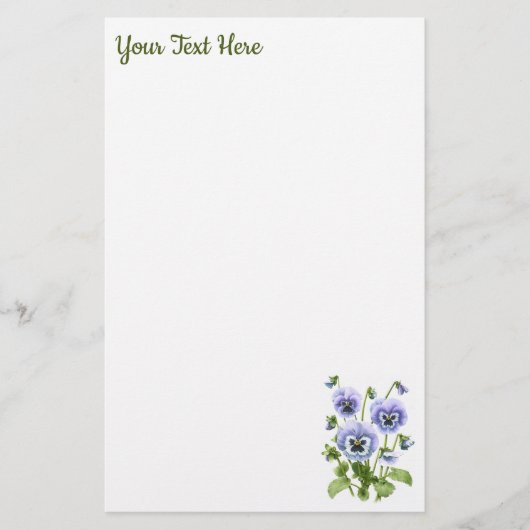 Paarse Viooltjes Briefpapier (Voorkant)