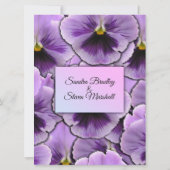 Paarse Viooltjes Bruiloft Uitnodiging (Achterkant)