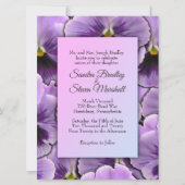 Paarse Viooltjes Bruiloft Uitnodiging (Voorkant)