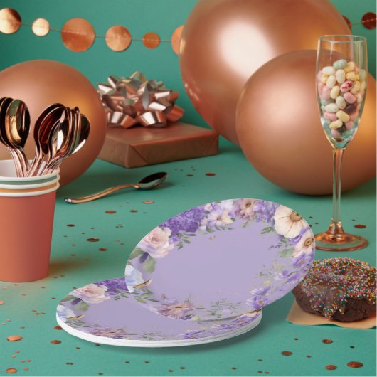 Paarse viooltjes hand geschilderd papier Bord (Multi)