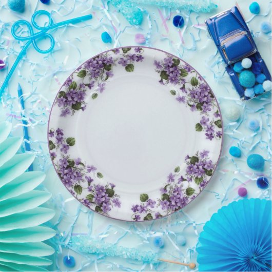 Paarse viooltjes hand geschilderd papier Bord (Feest)
