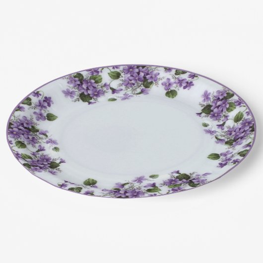 Paarse viooltjes hand geschilderd papier Bord (Gekanteld)