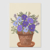 Paarse viooltjes in een pot – Moederdag bloemstuk (Voorkant)