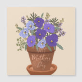 Paarse viooltjes in een pot – Moederdag bloemstuk (Voorkant)