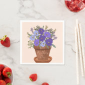 Paarse viooltjes in een pot – Moederdag bloemstuk Servet (Insitu)