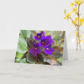 Paarse Viooltjes Kaart (Gele Bloem)