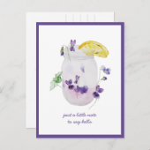 Paarse viooltjes, limonade in een Mason pot Denk a Briefkaart (Voorkant / Achterkant)