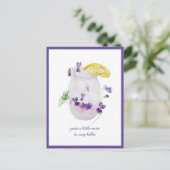 Paarse viooltjes, limonade in een Mason pot Denk a Briefkaart (Staand voorkant)