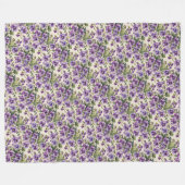 Paarse viooltjes op wit fleece deken (Voorkant (Horizontaal))