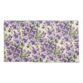 Paarse viooltjes op wit kussensloop (Achterkant)