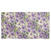 Paarse viooltjes op wit kussensloop (Voorkant)
