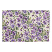 Paarse viooltjes op wit kussensloop (Achterkant)