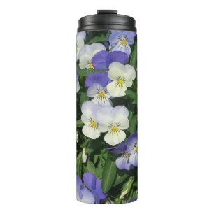 Paarse Viooltjes Tuin Bloemen Thermosbeker