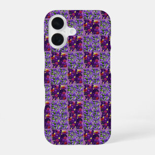 Paarse Viooltjes Typografie, iPhone 16 Hoesje