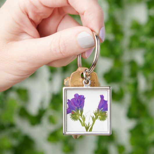 Paarse vipers (echium plantagineum) sleutelhanger (Hand)