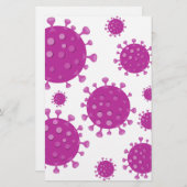 Paarse virale deeltjes briefpapier (Voorkant / Achterkant)
