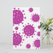 Paarse virale deeltjes briefpapier (Staand voorkant)