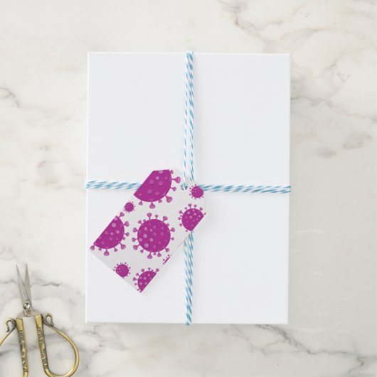 Paarse virale deeltjes cadeaulabel (Met Touw)