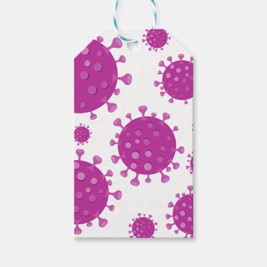 Paarse virale deeltjes cadeaulabel (Voorkant)