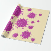Paarse virale deeltjes cadeaupapier (Uitgerold)