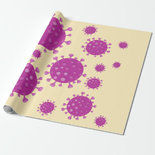 Paarse virale deeltjes cadeaupapier