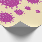 Paarse virale deeltjes cadeaupapier (Hoek)