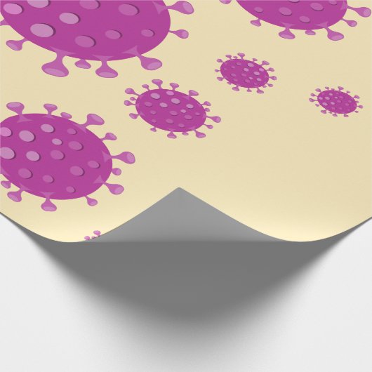 Paarse virale deeltjes cadeaupapier (Hoek)