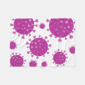Paarse virale deeltjes fleece deken (Voorkant (Horizontaal))