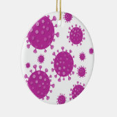 Paarse virale deeltjes keramisch ornament (Rechts)