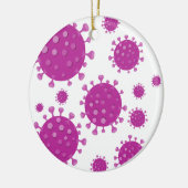 Paarse virale deeltjes keramisch ornament (Links)